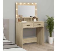 vidaXL Mesa Tocador Roble Sonoma 79 x 41 x 135 cm Madera de ingeniería