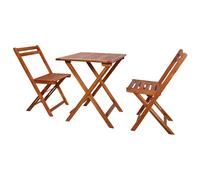 vidaXL Mesa y sillas bistró plegables 3 pzas madera maciza de acacia