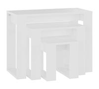 vidaXL Mesas Apilables 3 Piezas Auxiliar Consola Mesita Salón Lateral Té Café Sofá Sala de Estar Muebles Mobiliario Madera Contrachapada Blanco