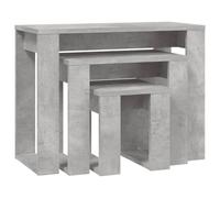 vidaXL Mesas Apilables 3 Piezas Auxiliar Consola Mesita Salón Lateral Té Café Sofá Sala de Estar Muebles Mobiliario Madera Contrachapada Gris Hormigón