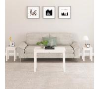 vidaXL Mesas apilables 3 piezas madera maciza de pino blanco