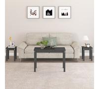 vidaXL Mesas apilables 3 piezas madera maciza de pino gris