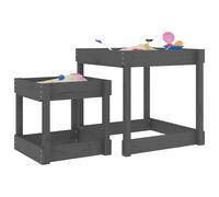 vidaXL Mesas de arena 2 uds madera maciza de pino gris