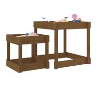 vidaXL Mesas de arena 2 uds madera maciza de pino marrón miel