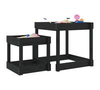 vidaXL Mesas de arena 2 uds madera maciza de pino negro