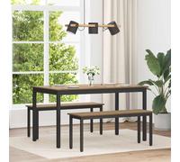 vidaXL Mesa de comedor, 140 x 80 x 75 cm, tablero de madera, acabado roble artesanal