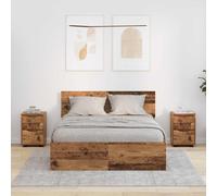 vidaXL Mesas de noche 2 uds. Madera Vieja 30,5 x 30 x 43 cm