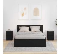 vidaXL Mesas de noche 2 uds. Negro 30,5 x 30 x 43 cm