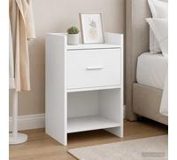vidaXL Mesitas de noche, color blanco, 40 x 30 x 60 cm, material de madera