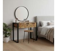 vidaXL: Mesitas de noche para dormitorio con espacio de almacenamiento, color marrón, madera maciza de mango