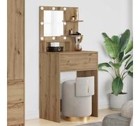vidaXL Mesas de tocador de dormitorio Roble artisan 80 x 39,6 x 135 cm