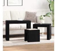 vidaXL Mesas nido 3 piezas Roble negro – Madera de ingeniería, apilables, diseño moderno