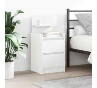 vidaXL Mesilla de noche con 2 cajones blanca 38x34x80 cm