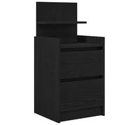 vidaXL Mesilla de Noche con 2 cajones Color Negro 38x34x80 cm, mesita de Noche, Mueble de Cama, Mesa Auxiliar para Dormitorio, mesita de Noche