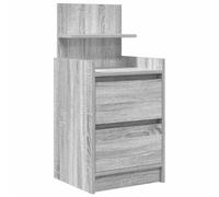 vidaXL Mesilla de Noche con 2 cajones Gris Sonoma 38x34x80 cm