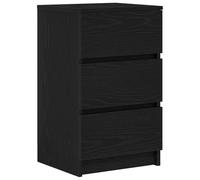vidaXL Mesilla de noche con 3 cajones mesita auxiliar para dormitorio 39x35x65 cm Color Negro