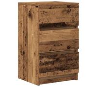 vidaXL Mesilla de noche con 3 cajones, madera vieja, 39x35x65 cm