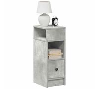 vidaXL Mesilla de noche con cajón gris hormigón 25x31x66 cm