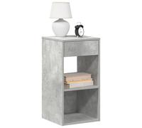 vidaXL Mesilla de noche con cajón gris hormigón 35x34x66,5 cm