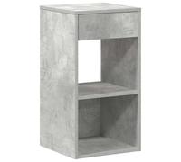 vidaXL Mesilla de Noche con cajón Gris hormigón 35x34x66,5 cm, mesilla de Noche, mesita Auxiliar para Dormitorio, Muebles de Dormitorio