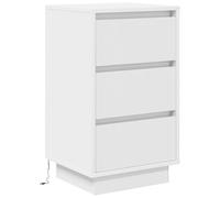 vidaXL Mesilla de noche con luces LED blanca 38x34x65 cm
