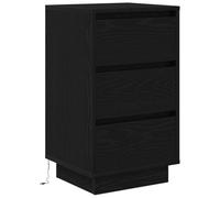 vidaXL Mesilla de noche con luces LED Negro 38x34x65 cm