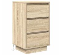 vidaXL Mesilla de noche con luces LED Roble Sonoma 38x34x65 cm