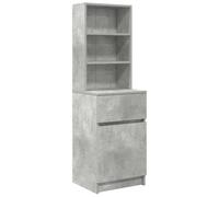 vidaXL Mesilla de noche gris hormigón 39x35x125cm madera de ingeniería