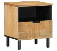vidaXL Mesilla de noche marrón 40x33x46 cm madera maciza mango