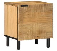 vidaXL Mesilla de noche marrón 40x33x46 cm madera maciza mango