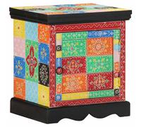 vidaXL Mesilla de noche multicolor 40x35x45 cm madera maciza mango
