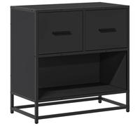vidaXL Mesilla de Noche Negra 60x31x60 cm Madera procesada y Metal, mesilla de Noche, mesita Auxiliar para Dormitorio, Muebles de Dormitorio
