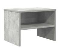 vidaXL Mesilla Noche Pequeña Estante Mesita Habitación Mesa Lateral Cama Mueble Auxiliar Cuarto Compartimento Cerrado Contrachapada Color Gris Cemento