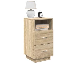 vidaXL Mesillas de noche 2 uds con 2 cajones 36x36x68 cm en color Negro/Roble Sonoma/Blanco y más | cómodas modernas ergonómicas para comedor cocina salón hogar