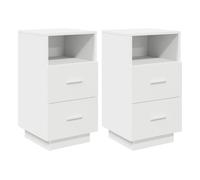 Vidaxl mesillas de noche 2 uds con 2 cajones blanco 36x36x68 cm