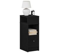 vidaXL Mesillas de noche 2 uds con cajón negro 25x31x66 cm