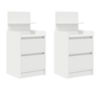 vidaXL Mesillas de noche con 2 cajones 2 uds 38x34x80 cm en color Roble Sonoma/Gris hormigón/Roble ahumado y más | cómodas modernas ergonómicas para comedor cocina salón hogar
