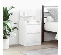 vidaXL Mesillas de noche con 2 cajones – Pack de 2 38x34x80 cm Blanco