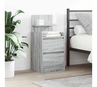 vidaXL Mesillas de noche con 2 cajones 2 uds gris Sonoma 38x34x80 cm