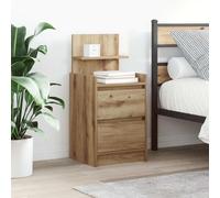 vidaXL Mesillas de noche con 2 cajones 2 uds roble 38x34x80 cm