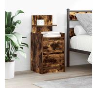 vidaXL Mesillas de noche con 2 cajones 2 uds roble ahumado 38x34x80 cm