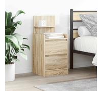 vidaXL Mesillas de noche con 2 cajones 2 uds roble Sonoma 38x34x80 cm