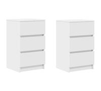 vidaXL Mesillas de noche con 3 cajones 2 uds 39x35x65 cm en color Gris sonoma/Blanco/Madera antigua y más | cómodas modernas ergonómicas para comedor cocina salón hogar