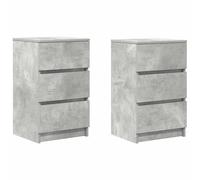 vidaXL Mesillas de noche con 3 cajones 2 uds 39x35x65 cm en color Gris sonoma/Blanco/Madera antigua y más | cómodas modernas ergonómicas para comedor cocina salón hogar
