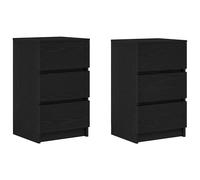 vidaXL Mesillas de noche con 3 cajones 2 uds 39x35x65 cm en color Gris sonoma/Blanco/Madera antigua y más | cómodas modernas ergonómicas para comedor cocina salón hogar
