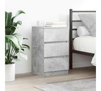 vidaXL Mesillas de noche con 3 cajones 2 uds gris hormigón 39x35x65 cm