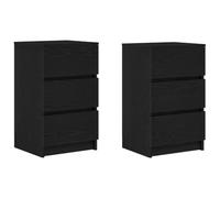 vidaXL Mesillas de noche con 3 cajones 2 uds. 39x35x65 cm Gris sonoma/Blanco/Madera antigua