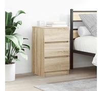 vidaXL Mesillas de noche con 3 cajones, 2 uds Roble Sonoma 39x35x65 cm