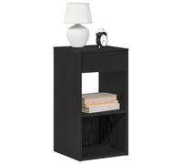 vidaXL Mesillas de noche con cajón 2 uds roble negro 35x34x66,5 cm