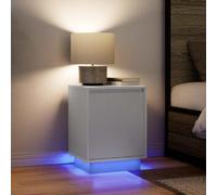 vidaXL Mesillas de noche con luces LED 2 uds blanco 38x34x50 cm